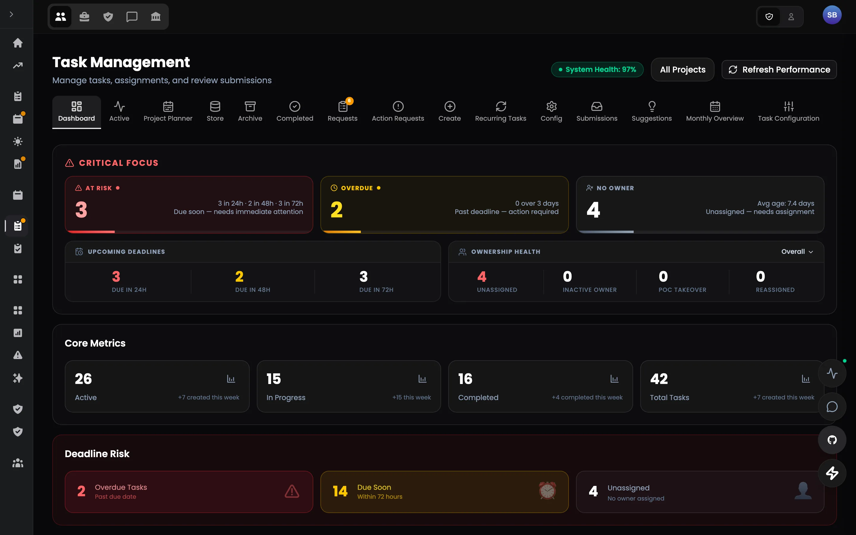 Talent Portal — Tasks & reviews
